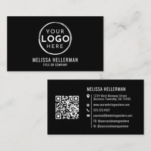 Minimalistisches professionelles Logo QR-Code Visitenkarte
