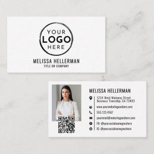 Minimalistisches professionelles QR-Code-Foto-Logo Visitenkarte
