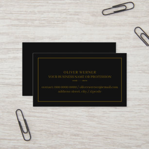 Minimalistisches professionelles Schwarz Visitenkarte