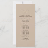Minimalistisches Programm für einfache Hochzeiten (Rückseite)