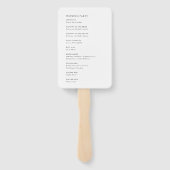 Minimalistisches Programm für einfache Hochzeiten Fächer (Rückseite)