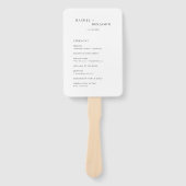 Minimalistisches Programm für einfache Hochzeiten Fächer (Vorderseite)