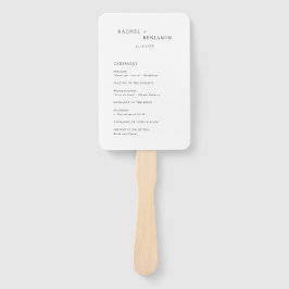 Minimalistisches Programm für einfache Hochzeiten Fächer