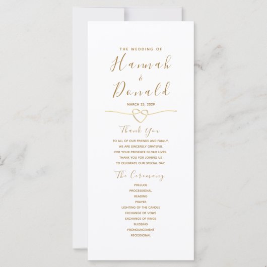 Minimalistisches Programm für moderne Hochzeiten (Vorderseite)