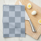 Minimalistisches Puderblau-Schachbrettmuster Geschirrtuch (Viertel Falte)
