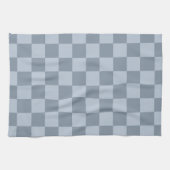 Minimalistisches Puderblau-Schachbrettmuster Geschirrtuch (Horizontal)