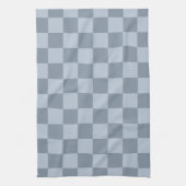 Minimalistisches Puderblau-Schachbrettmuster Geschirrtuch (Vertikal)