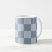 Minimalistisches Puderblau-Schachbrettmuster Kaffeetasse (VorderseiteRechts)