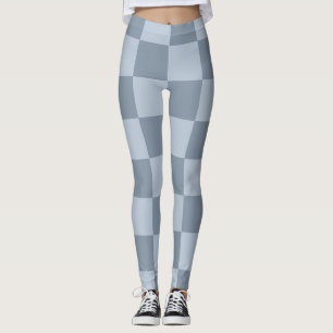 Minimalistisches Puderblau-Schachbrettmuster Leggings