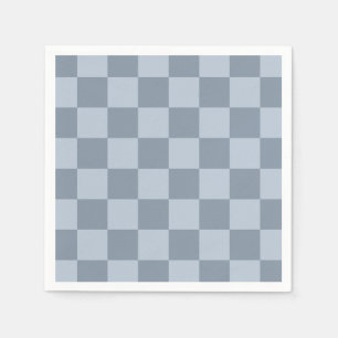 Minimalistisches Puderblau-Schachbrettmuster Serviette