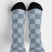 Minimalistisches Puderblau-Schachbrettmuster Socken (Oben)