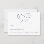 Minimalistisches Pulver Blue UAWG RSVP Karte (Vorderseite)