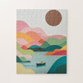 Minimalistisches Puzzle del Lake - Serene Art