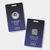Minimalistisches QR Code Abzeichen für Mitarbeiter Ausweis (Vorder- & Rückseite)