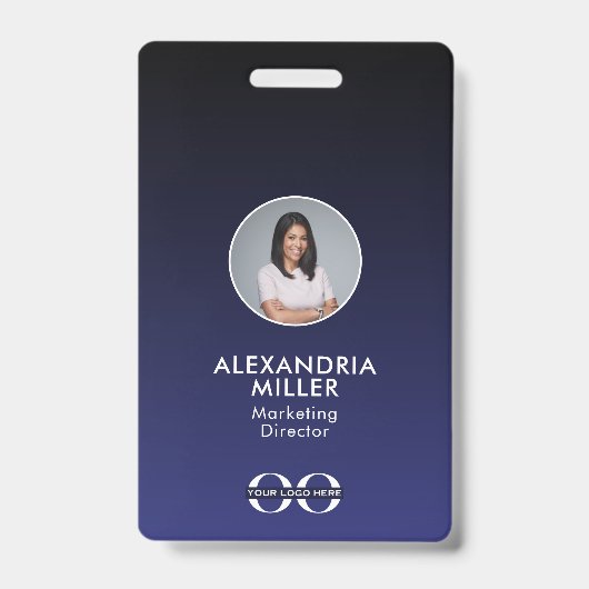 Minimalistisches QR Code Abzeichen für Mitarbeiter Ausweis (Vorderseite)