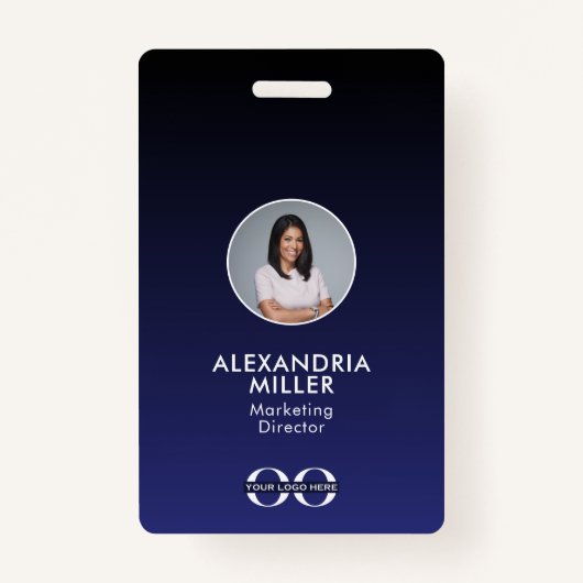 Minimalistisches QR Code Abzeichen für Mitarbeiter Ausweis (Vorderseite)