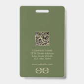 Minimalistisches QR Code Abzeichen für Mitarbeiter Ausweis (Rückseite)