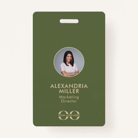 Minimalistisches QR Code Abzeichen für Mitarbeiter Ausweis (Vorderseite)