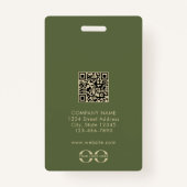 Minimalistisches QR Code Abzeichen für Mitarbeiter Ausweis (Rückseite)