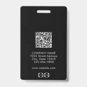 Minimalistisches QR Code Abzeichen für Mitarbeiter Ausweis (Back)