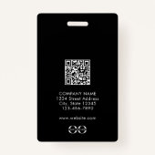 Minimalistisches QR Code Abzeichen für Mitarbeiter Ausweis (Rückseite)