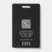 Minimalistisches QR Code Abzeichen für Mitarbeiter Ausweis (Rückseite)