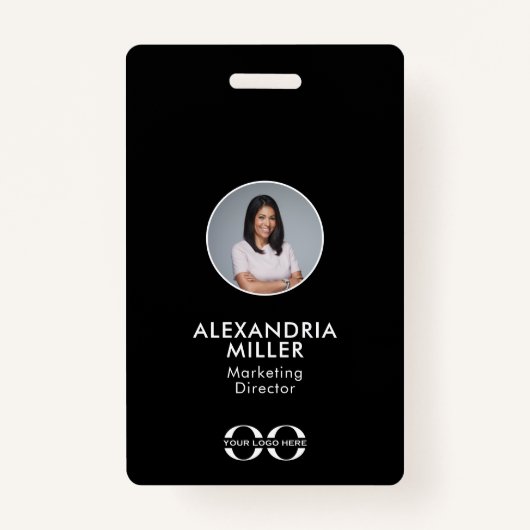 Minimalistisches QR Code Abzeichen für Mitarbeiter Ausweis (Vorderseite)