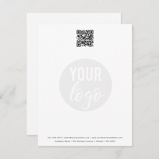 Minimalistisches QR-Code-Business-Logo Mitteilungskarte (Vorne/Hinten)
