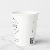 Minimalistisches QR-Code-Firmenlogo Pappbecher (Rechts)
