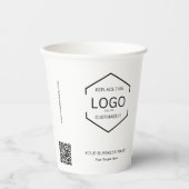 Minimalistisches QR-Code-Firmenlogo Pappbecher (Vorderseite)