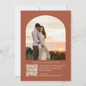Minimalistisches QR-Code Foto-Arch-Rahmen-Hochzeit Einladung (Rückseite)