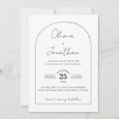 Minimalistisches QR-Code Foto-Arch-Rahmen-Hochzeit Einladung (Vorderseite)