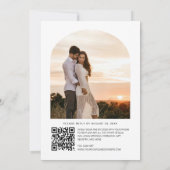 Minimalistisches QR-Code Foto-Arch-Rahmen-Hochzeit Einladung (Rückseite)