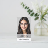 Minimalistisches QR Code Foto für Unternehmensbera Visitenkarte (Stehend Vorderseite)