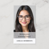 Minimalistisches QR Code Foto für Unternehmensbera Visitenkarte (Vorderseite)