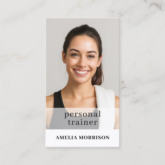 Minimalistisches QR-Code-Foto Visitenkarte (Vorderseite)