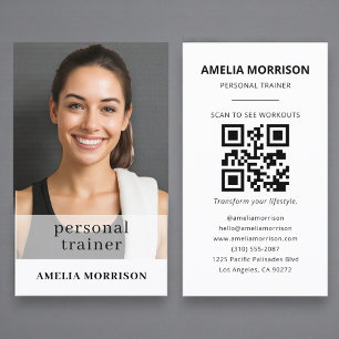 Minimalistisches QR-Code-Foto Visitenkarte