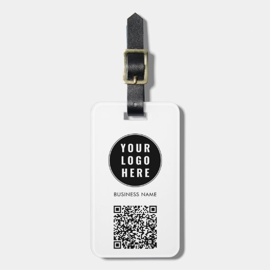Minimalistisches QR-Code-Geschäftslogo Gepäckanhänger (Vorderseite vertikal)