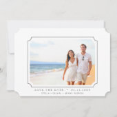 Minimalistisches QR-Code-Hochzeitsszenario Save The Date (Vorderseite)