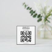 Minimalistisches QR-Code professionelles Design Quadratische Visitenkarte (Stehend Vorderseite)