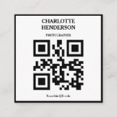 Minimalistisches QR-Code professionelles Design Quadratische Visitenkarte (Vorderseite)