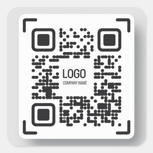 Minimalistisches QR-Code-Stickerdesign für Unterne Quadratischer Aufkleber (Vorderseite)