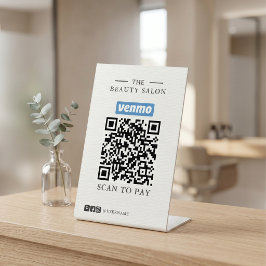 Minimalistisches QR-Code-Zahlungsschild für Salon  Sockelschild