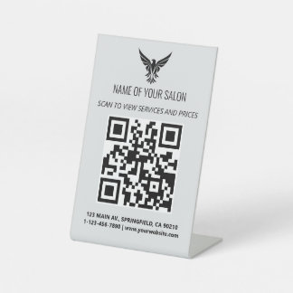 Minimalistisches QR Code-Zeichen - Services & Prei Sockelschild