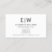 Minimalistisches QR-Foto Monogramm Visitenkarte (Rückseite)