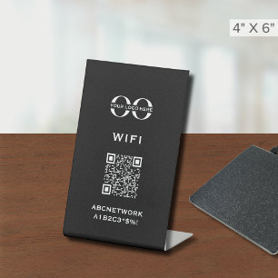 Minimalistisches QR-Logo für Wi-Fi-Zugriff Sockelschild