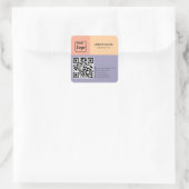 Minimalistisches QR-Logo Quadratischer Aufkleber (Tasche)