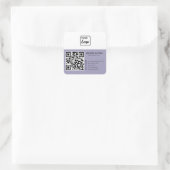 Minimalistisches QR-Logo Quadratischer Aufkleber (Tasche)