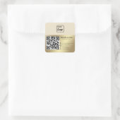 Minimalistisches QR-Logo Quadratischer Aufkleber (Tasche)