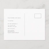 Minimalistisches Quadrat Foto Weiße Bewegung Ankündigungspostkarte (Rückseite)